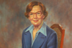 a portrait of Irma Lambein for whom the dorm is named